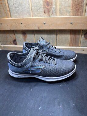 Skechers SN 14346 Quick-Fit Sneakers Grey Blue Womens US 7.5 UK 4.5 EU 37.5